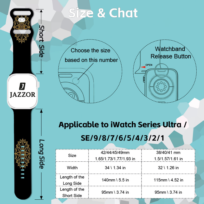 Chic Golden Patterns Unisex Silicone Watch Set, Gift Box